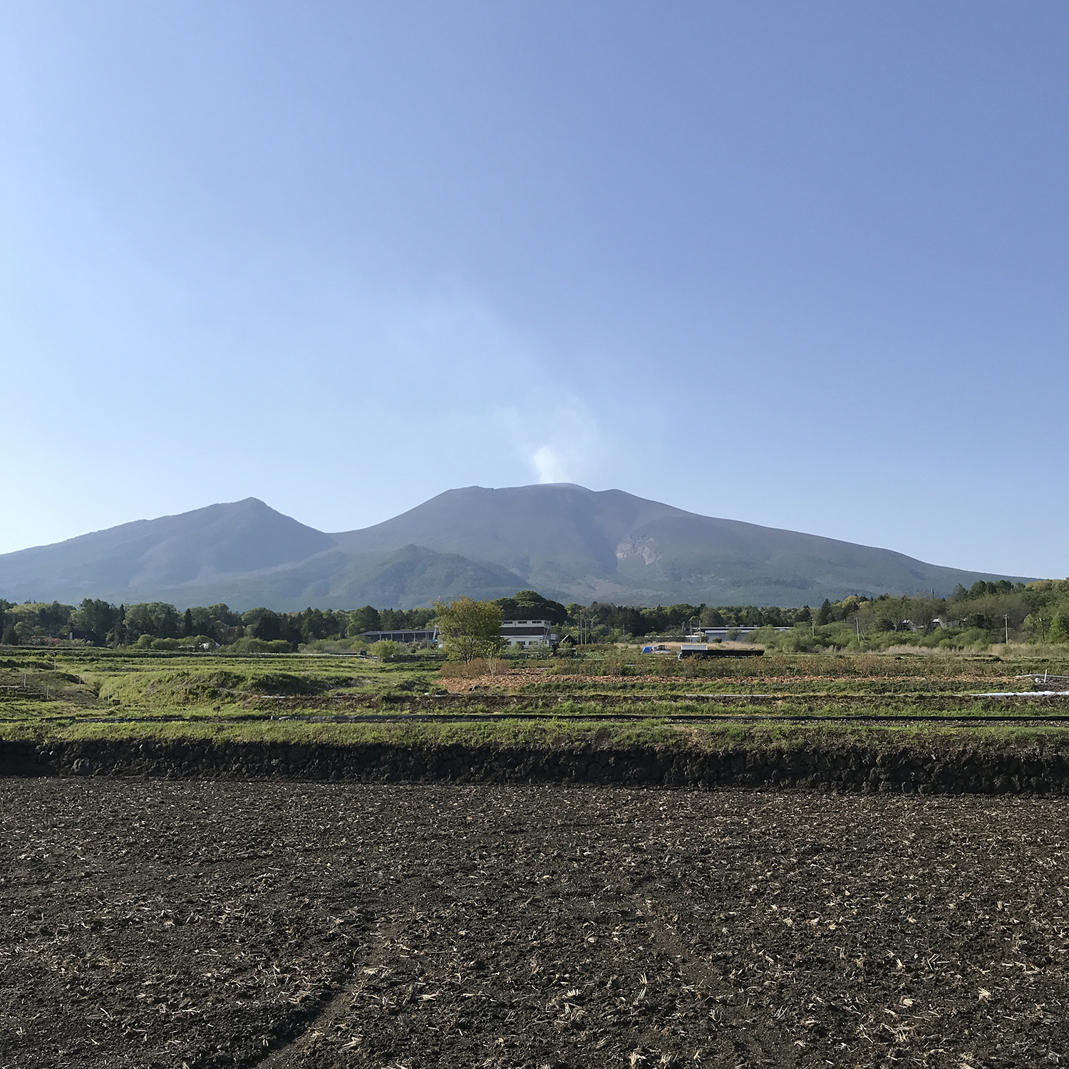 軽井沢追分から見える浅間山